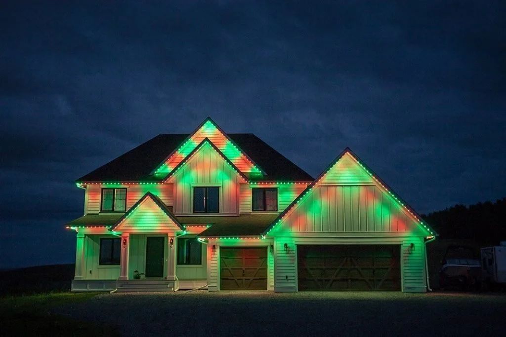 Home lit with professionally installed Christmas lights